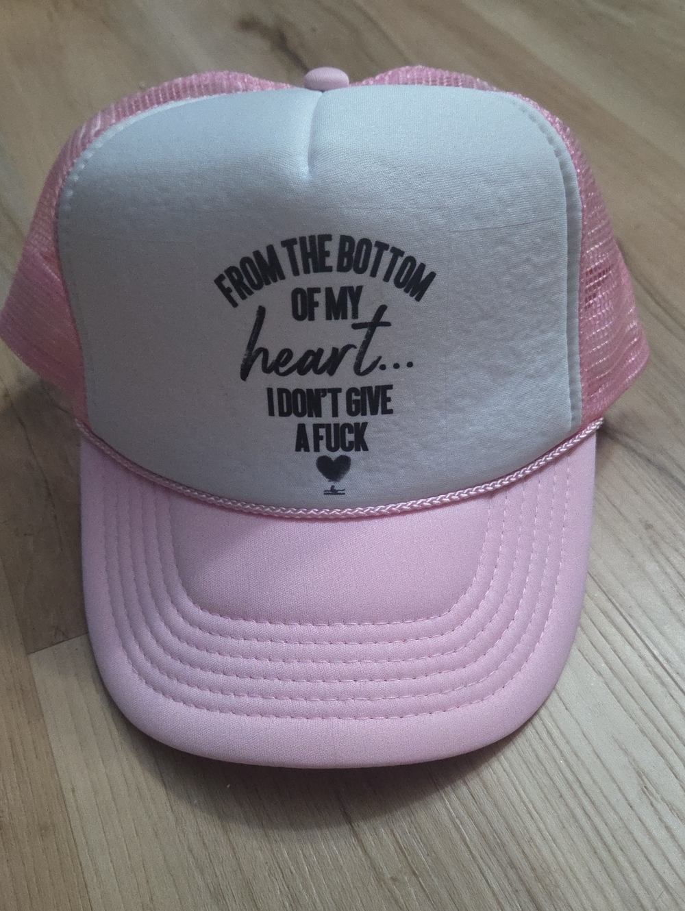 Pink Trucker Hat with Slogan